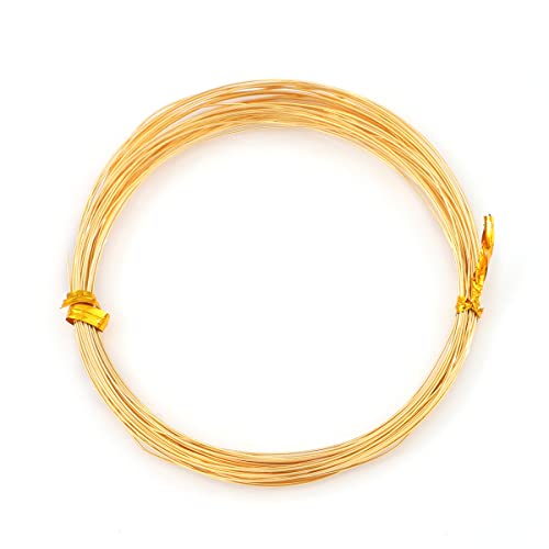 BEADIA 18K Gold Plated Wire 0.4mm 10 Meters Bead Cord for Bracelet Necklace Charm Beading Jewelry Making Findings - size: 0.4mm, style: 18K Gold