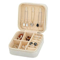 Small Travel Jewelry Box, PU Leather Portable Organizer with Compartments for Earrings, Rings, Necklaces, Mini Storage Case for Women and Girls, Bridesmaid Gift