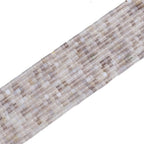 BEADIA Natural Gray Agate Short Cylinder Beads 2x3mm 155pcs Tube Loose Semi Gemstone Beads for Jewelry Making Design - color: Gray Agate