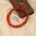 Crystal Vibe 8mm Beaded Bracelets For Women Men - Healing Crystal Bracelet - Adjustable Size - color: carnelian