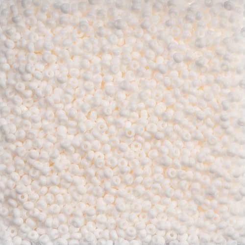Czech Glass Seed Beads 8/0 (2.9mm Diameter) Opaque White - 500g Bulk Bag by Preciosa (Jablonex)