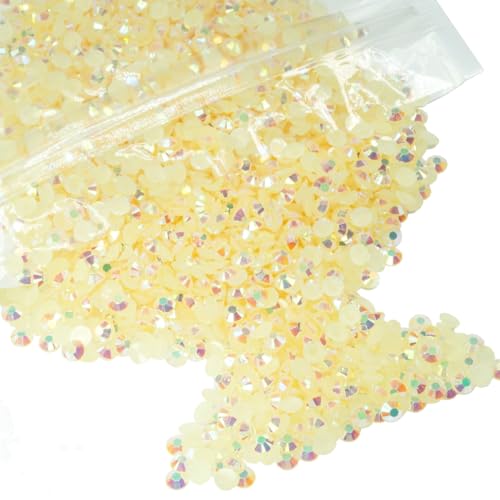 qiipii 8000PCS 3mm Light Champagne AB Resin Rhinestones for Crafting SS10 Flatback Jelly Stones Bulk No-Hotfix Diamonds Crystals Gems Charms for Nails Face Eyes Makeup Tumblers Bottles Cups DIY Crafts - color: Champagne AB, size: 3mm Small Wholesale Pack