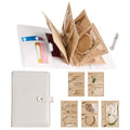 Women’s Travel Jewelry Case - Jewelry Boxes PU Leather Ring Binder Organizer with Zipper Velvet Jewelry Pouches Bags - Cream White - color: Flatpattern_cream White