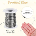 M METERXITY 17 Gauge Stainless Steel Craft Wire, 1.2mm 131 ft Bendable Floral Snare Wire for Jewelry Making/Sculpting/Armature Crafting/Floral Bonsai/DIY Crafts - size: 17 Gauge X 131 Ft