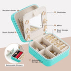 Initial Jewelry Box, Travel Jewelry Case, Blue, Modern, Mother's Day Gift for Women - color: Blue, size: F