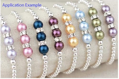 100pcs Adabele Grade A 4mm Small Tiny Rhinestone Rondelle Loose Beads Crystal AB Sterling Silver Plated Spacer for DIY Craft Jewelry Making CF1-402 - color: Clear AB, size: 4mm (100pcs)