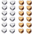 200 Pcs Heart Shape Spacer Beads Small Hole Metal Spacer Beads for Making Bracelet Necklace Earring Accessories DIY Handmade Craft (100 Gold+100 Silver) - color: 100 Gold+100 Silver