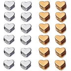 200 Pcs Heart Shape Spacer Beads Small Hole Metal Spacer Beads for Making Bracelet Necklace Earring Accessories DIY Handmade Craft (100 Gold+100 Silver) - color: 100 Gold+100 Silver