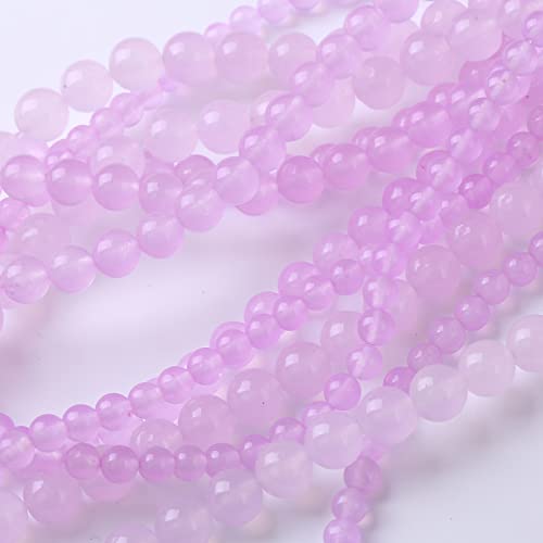 Round Loose Beads Natural Gem Beads Crystal Energy Stone Beads for Jewelry Making 15" (Purple Chalcedony, 6MM) - color: Purple Chalcedony, size: 6mm