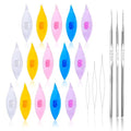 BUTUZE Tatting Shuttle Kit, 15 PCS Plastic Shuttle Set with Crochet Hooks and Beading Needles, Big Eye needles for DIY Craft Tool - size: 15 PCS