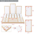 MOOCA Jewelry Display Set, Necklace Display Bust, Earring Organizer, Ring Holder Stand for Showcase and Store, Premium Fabric - color: 8a) 1 set. White Faux Leather