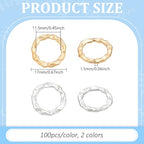 PH PandaHall 200PCS 17mm Hoop Earring Circle Charms, 2 Colors Alloy Hammered Circle Link Round Linking Rings Metal Circles Charms Links for DIY Earring Necklaces Bracelets Jewelry Making Supplies