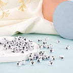 FASHEWELRY 300Pcs Cube White Acrylic Letter Beads 6x6mm Letter A Alphabet Beads for DIY Bracelet Necklace Jewelry Making - color: Letter A, size: 6x6x6mm