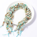 Natural Faceted Amazonite Cube Stone Beads 5-5.5mm 60pcs/str Loose Square Semi Gemstone Stone Beads for Making Bracelets Necklace Earrings - color: Amazonite
