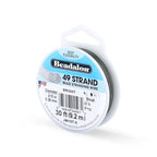 Beadalon 49 Strand Stainless Steel Bead Stringing Wire, .015 in / 0.38 mm, Bright, 30 ft / 9.2 m - color: Bright, style: .015 in / 0.38 mm, 30 ft / 9.2 m