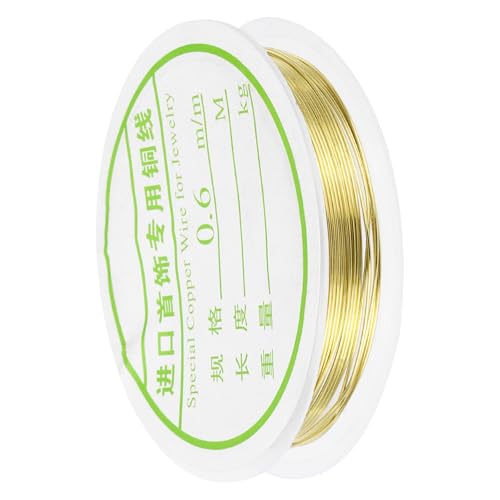 MECCANIXITY 22 Gauge Copper Wire for Jewelry Making, 1 Roll Craft Tarnish Resistant Beading Wire for Jewelry Making Supplies DIY (Gold)-15ft - color: Gold, size: 22 Gauge x 15ft