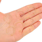 BEADIA 18K Gold Plated Earring Hooks Round 20mm 40pcs for Jewelry Making Findings - size: Round Hooks 20mm