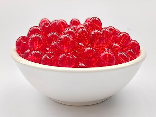 Glass Beads 8mm 100pcs Round Smooth Loose Beads for Bracelet Necklace Jewelry Making Craft DIY （8mm, 50801 Red） - color: Red, size: 8mm
