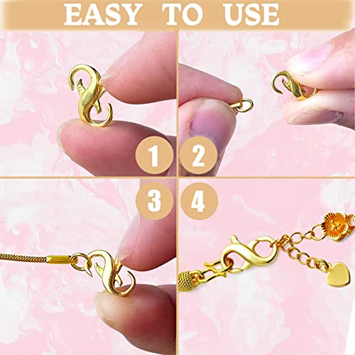 Dailyacc S925 Double Opening Lobster Clasp Sterling Silver and Gold Necklace Bracelet Extender Clasps and Closures for DIY Jewelry - color: Gold 3Pcs, size: 13mm × 7mm