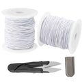 0.8mm White Elastic Cord for Bracelets, QBJAYTY Strong Stretchy Bracelet String for Clay Letter Beads, Pony Beads, Stretch Elastic String for Bracelet Making, White 2 Rolls - size: 0.8mm, style: white*2