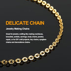 KYUNHOO 16.4 Feet Gold Chain for Jewelry Making Embossed Circle Chains on Spool Gold Plated Stainless Steel Chain Necklace with Lobster Clasps and Jump Rings for DIY Bracelet Earring - color: Oval Gold