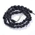 Black Obsidian Pebble Nugget Oval Free Tumbled Stone 6-8mm Natural Gemstone Loose Beads Approx 15.5 inch for DIY Jewelry Making - color: Black Obsidian