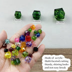 300pcs 8mm Acrylic Cube Faceted Acrylic Beads with Hole Plastic Spacer for Bracelets Necklace Earring Making Supplies (Deep Green) - color: Deep Green, size: 8mm