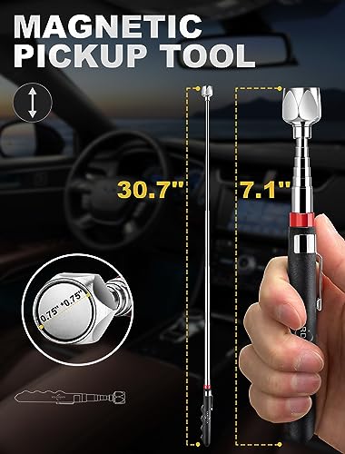 2 Pack Pickup Tool Set, 25 LB Telescoping Magnet Grabber Tool with Pocket Clip and 24 IN Flexible Claw Grabber Reacher Tool, Combo Grabbing Set with Anti-Rust Zinc Coating for Multipurpose Picking up - size: 2 Pack Magnetic Pickup Tool Set