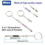 Glasses Repair Kit with Precision 5 in 1 Mini Screwdrivers Set Keychain for Eyeglasses, Sunglasses, Jewelry, Watch, Electronics, Toy, Eye glass Repairing Kit, Hex, Phillips, Flat Head (2pcs Red) - color: 2pcs Red