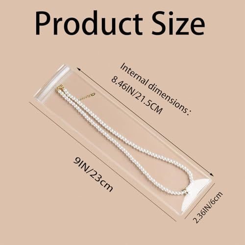 GSXRB Thicken PVC Anti Tarnish Jewelry Bags,Jewelry Bags Clear Plastic.Rectangular Jewelry Pouch for Necklace (2.36 * 9IN) - size: 2.36 * 9IN
