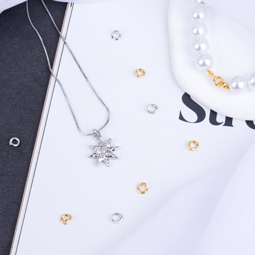 20pcs Split Open End Jump Ring, 18K Gold & Silver Plated Locking Circle Clasp Ring, ID 3mm Connector Accessories for Earrings Bracelets Necklaces DIY Crafts Jewelry Making - color: 18K Gold & Silver