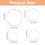120 Pcs Earring Making Hoops, 20mm 25mm 30mm 35mm Earring Hoops for Jewelry Making, Round Hoop Earrings Findings, Wine Glass Charm Rings Open Earrings Beading Hoop for DIY Jewelry Crafts (Silver)
