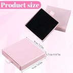 Jewellery Gift Box, 4 Pcs Ring Necklace Box Small Gift Boxes for Bracelets Earrings Necklaces Bracelet Drawer Organizer Square Pendent Storage Case for Birthday DIY Wrapping(Pink)