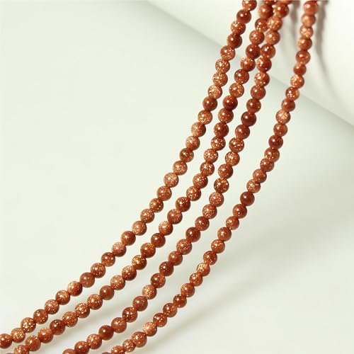 MJDCB 225pcs Small Stone Beads 3mm Golden Sandstone Round Smooth Loose Gemstone Bead for Jewelry Making Bracelets Earrings Necklaces Accessories - color: Golden Sandstone