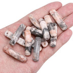 BEADIA Natural Curved Pink Zebra Stone Beads 36x10mm 4pcs for DIY Bracelet Jewelry Making - color: Pink Zebra