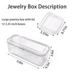 1 Pack Acrylic Bracelet Jewelry Storage Box with 12 Portable Anti Tarnish Organizers for Earrings/ring/necklace (Clear)