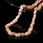 HAAMIIQII Natural Sunstone Pebble Stone 5-8mm Small Irregular Freeform Tumbled Loose Gemstone Beads for Jewelry Making Strand 15 Inch (45-50pcs) - color: Sunstone