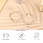 2Pcs Healing Crystal Bracelets for Women Handmade Beaded Bracelet Healing Prayers Crystal 8mm Natural Stone Beads Bracelet Stress Relief Get Well Soon Gifts