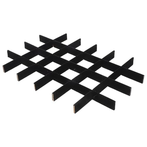 Jewelry Tray Organizer Divider Adjustable Black Velvet Insert for Display Cases Scratch Resistant Compartments Jewelry Boxes Inserts for Efficient Storage, 24 Inner Grids, Each Grid 5.2cm X 5.2cm