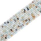 BEADIA Natural Amazonite Short Cylinder Beads 2x3mm 155pcs Tube Loose Semi Gemstone Beads for Jewelry Making Design - color: Amazonite