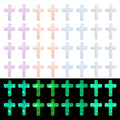 50Pcs Glow in The Dark Resin Cross Beads Random Color Kandi Pastel Crucifix Focal Beads for Pens Keychain Crafts DIY Jesus Bracelet Rosary Jewelry Making Supplies 24.5x17.5mm - color: Random Colors #3