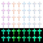 50Pcs Glow in The Dark Resin Cross Beads Random Color Kandi Pastel Crucifix Focal Beads for Pens Keychain Crafts DIY Jesus Bracelet Rosary Jewelry Making Supplies 24.5x17.5mm - color: Random Colors #3