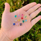 Adabele 1 Set Grade A Mixed Birthstone Charm 8mm Crystal Pendant Drop Bead 18K Yellow Gold Plated (12pcs) For DIY Craft Jewelry Making CCP24 - color: Gold, size: 8mm (0.31") -12pcs
