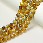 MJDCB Natural Stone Beads 10mm 35pcs Round Golden Tiger's Eye Loose Gemstone Bead Charms for Jewelry Making Bracelet Necklace Earring Pendant - color: Golden Tiger's Eye, size: 10mm