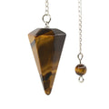 Justinstones Natural Golden Tiger Eye Gemstone Rock Crystal Hexagonal Pointed Reiki Chakra Pendant Pendulum - color: Golden Tiger Eye