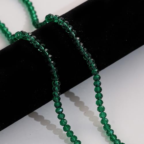 1000PCS 4mm Round Crystal Glass Beads Faceted Spacer Beads Bulk for Jewelry Making Bracelets Necklace Earring Pendants Craft (Emerald) - color: Emerald, size: 4mm
