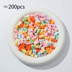 200pcs Bear Beads Colorful Gummy Bears Color Acrylic Beads for Necklace Bracelet Key Chains Jewelry DIY Craft Making(Bear-1) - color: bear-1