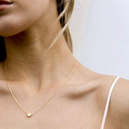 PAVOI 14K Gold Plated Cubic Zirconia Heart Necklace | Cute Dainty Love Pendant Necklaces for Women - Valentines Day Trendy Jewelry - style: Heart Polished