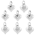 FASHEWELRY Real 18K Gold Plated Heart Charms Platinum Brass Pendants with Loop for Bracelets Necklace DIY Jewelry Making, Wedding, Mother's Day Festival Gifts - color: 1 color-Platinum