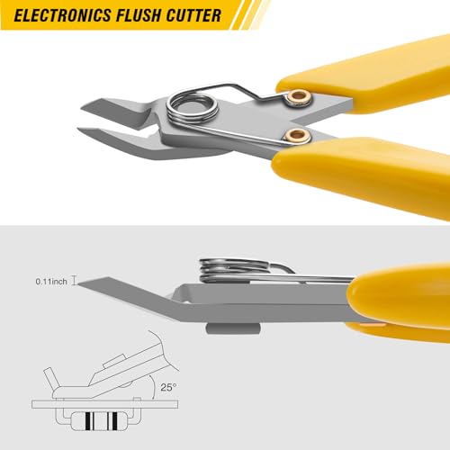KATA 5.5 Inch Stainless Steel Wire Cutter Micro Flush Cutters, Precision Side Cutter Plier Sprue Cutting Snip for Electronics, Jewelry Making, Metal Wire Cutter, Crafting - color: 5.5 Inch